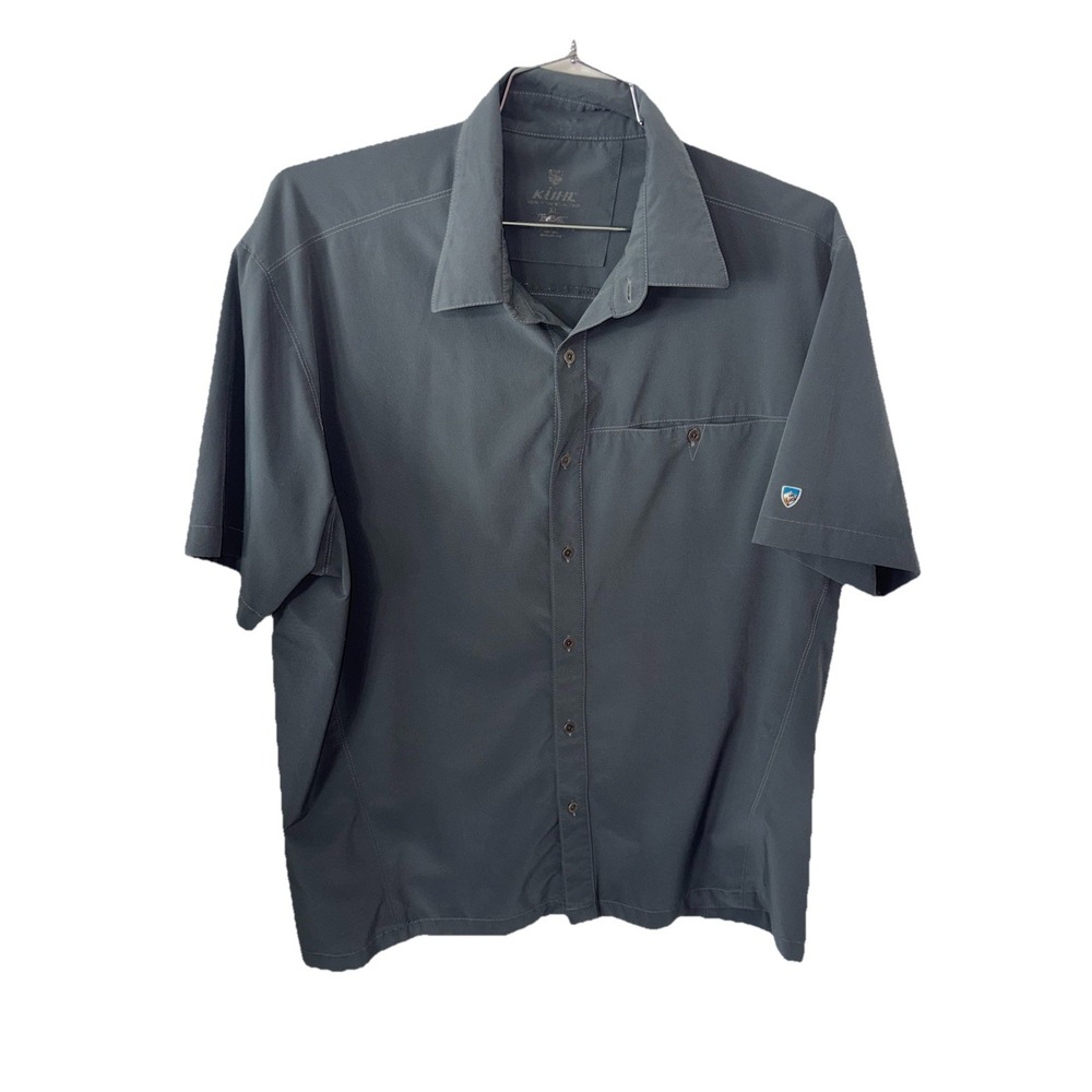 Kuhl Shirt‎ Mens XL Short Sleeve Button Up Front Pocket Casual Hiking Gray